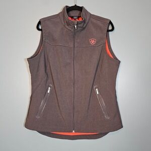 Ariat Brown Vest with Orange Accents
